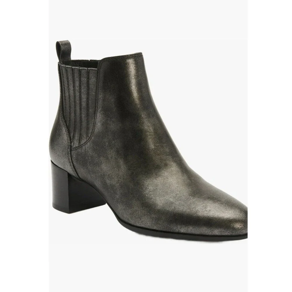 ABEO Plaza Chelsea Booties Boots Silver Metallic SZ 9